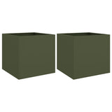 Vidaxl Planters 2 pcs 49x47x46 cm steel olive green