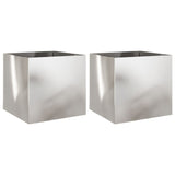 Bidaxl Planters 2 ST 49X47X46 CM ROINTLATS Silverfärgad