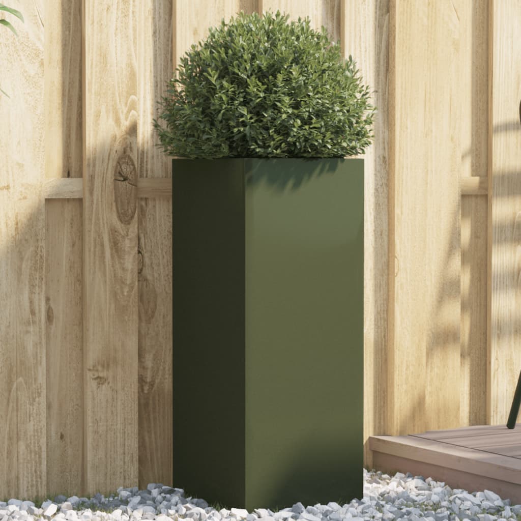 Boîte de planification Vidaxl 32x29x75 cm en acier vert olive