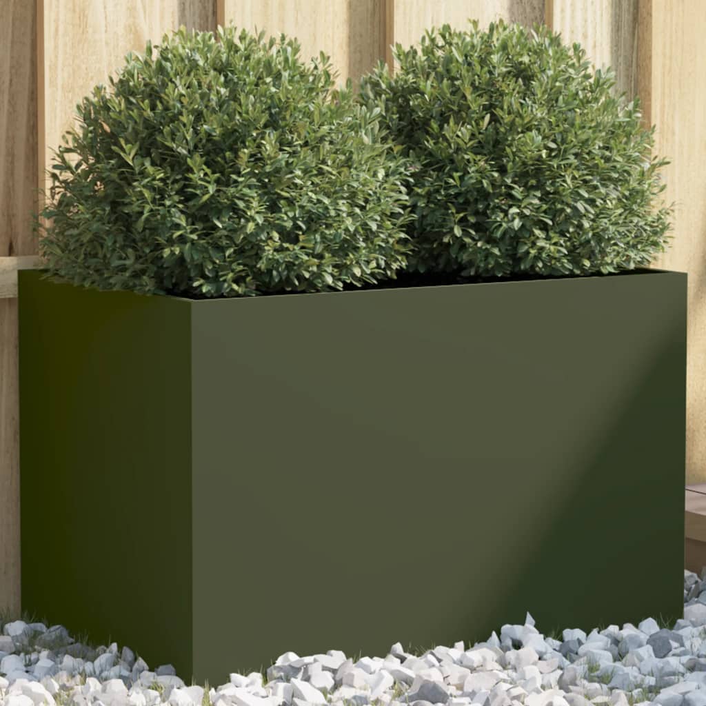 Vidaxl Planning box 62x40x39 cm steel olive green