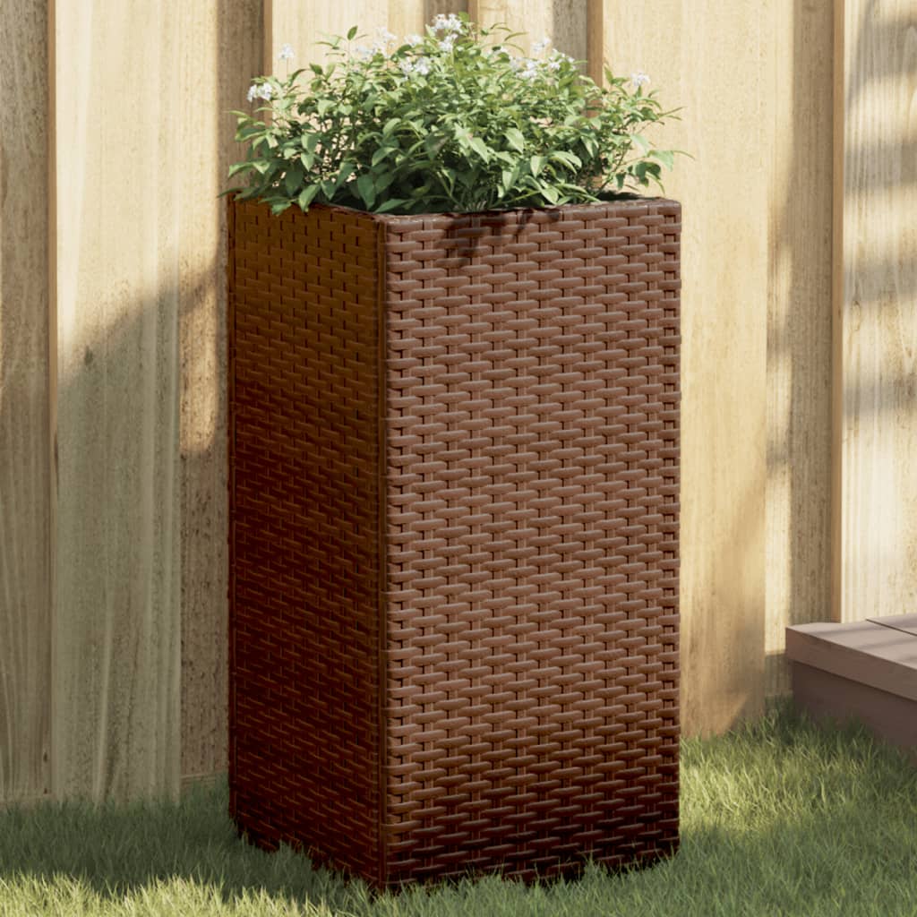 Plantadores Vidaxl 2 ST 30X30X60 CM Poly Rattan Brown