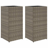 Vidaxl Planters 2 st 30x30x60 cm Poly Rattan Gray