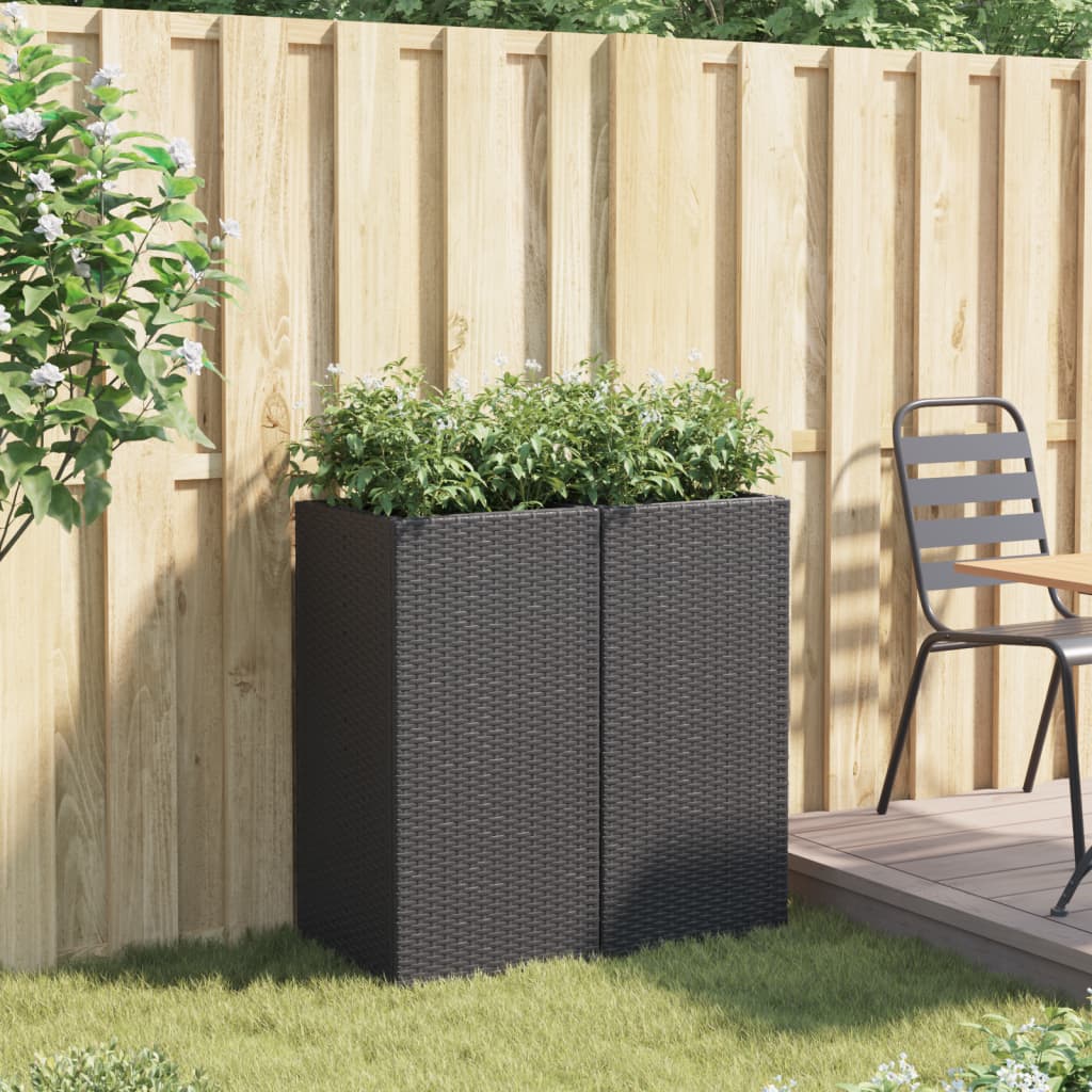 Vidaxl Sadza 2 St 40x40x80 cm Poly rattan czarny