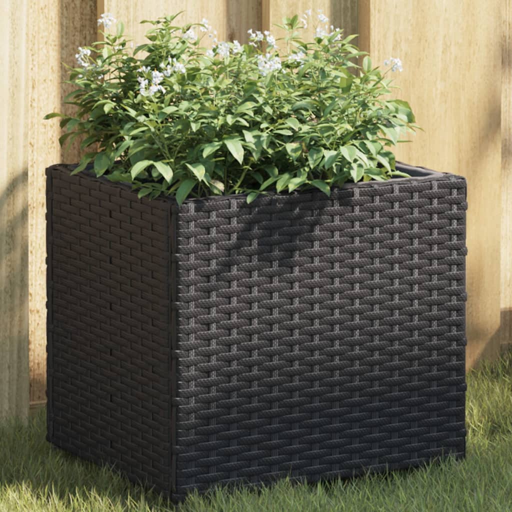 Vidaxl Planters 2 St 36x30x32 cm poli rattan czarny