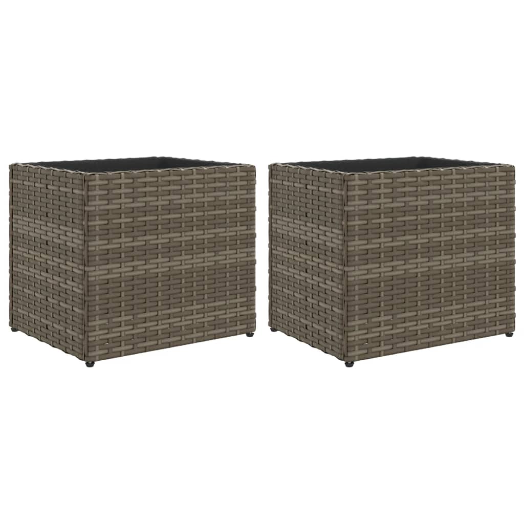 Vidaxl Fioters 2 St 36x30x32 cm Poly Rattan Grey