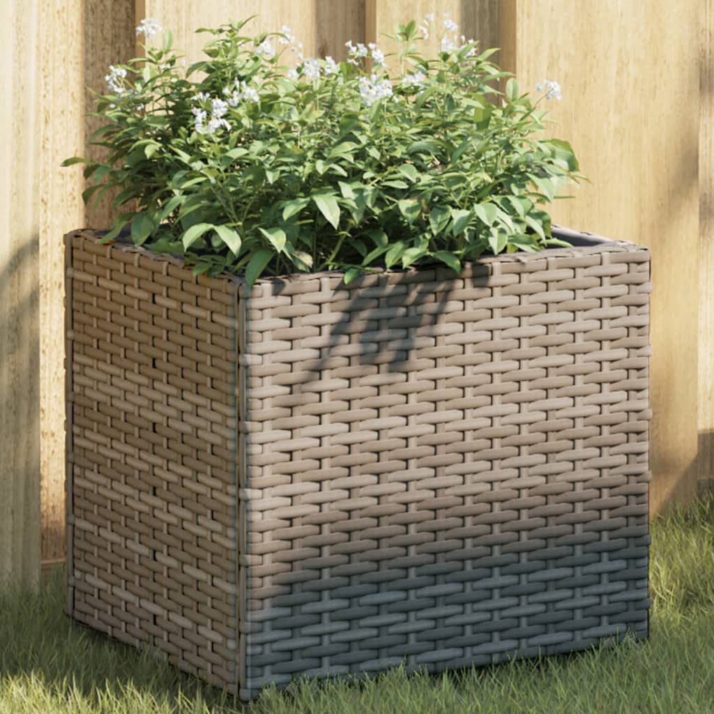 Vidaxl Planters 2 st 36x30x32 cm Poly Rattan Gray