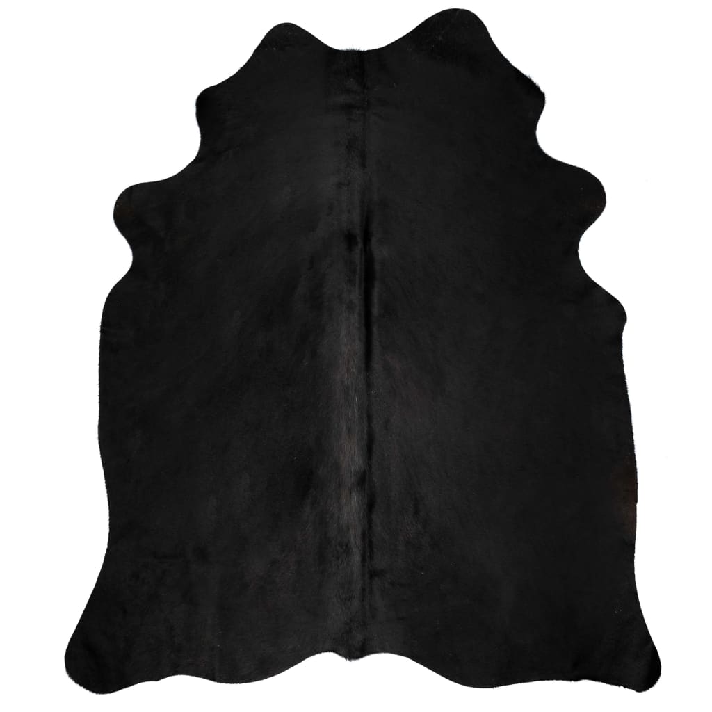 Vidaxl Rug 180x220 cm Real Cowhide Black