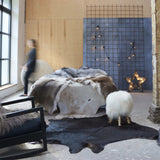 Vidaxl Rug 180x220 cm Real Cowhide Black