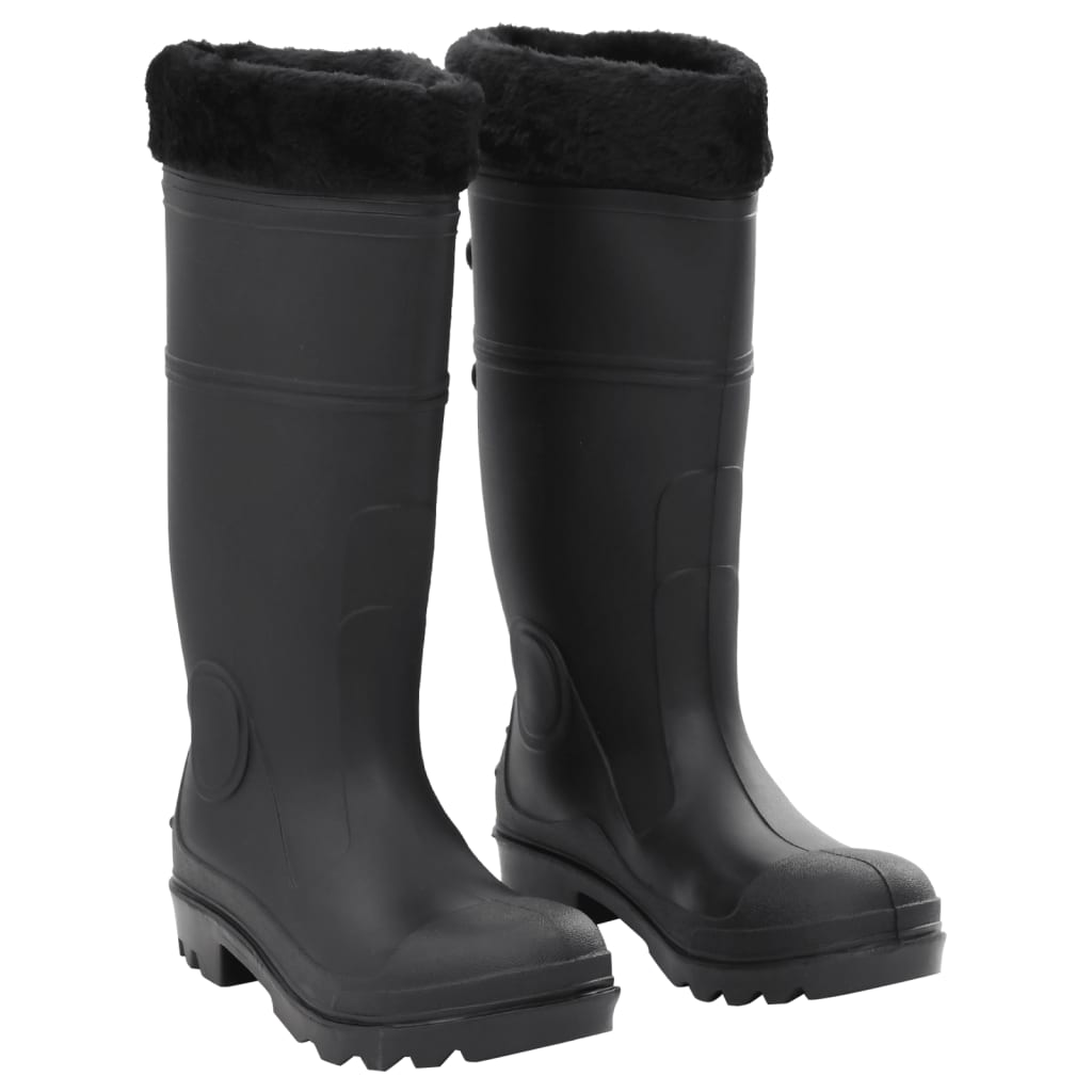 Vidaxl Rain boots with removable socks size 39 PVC Black