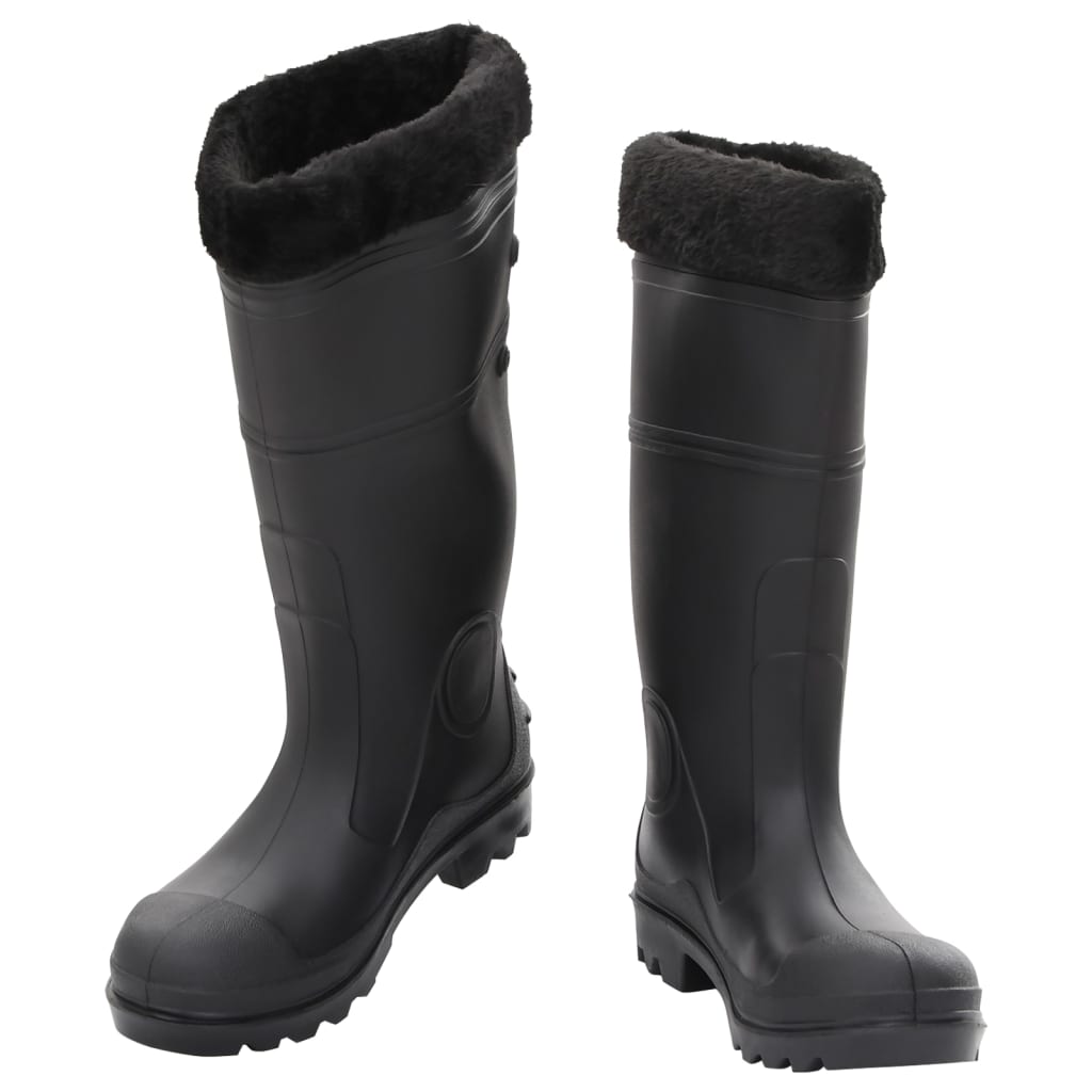 Bottes de pluie vidaxl avec chaussettes amovibles taille 40 pvc noir