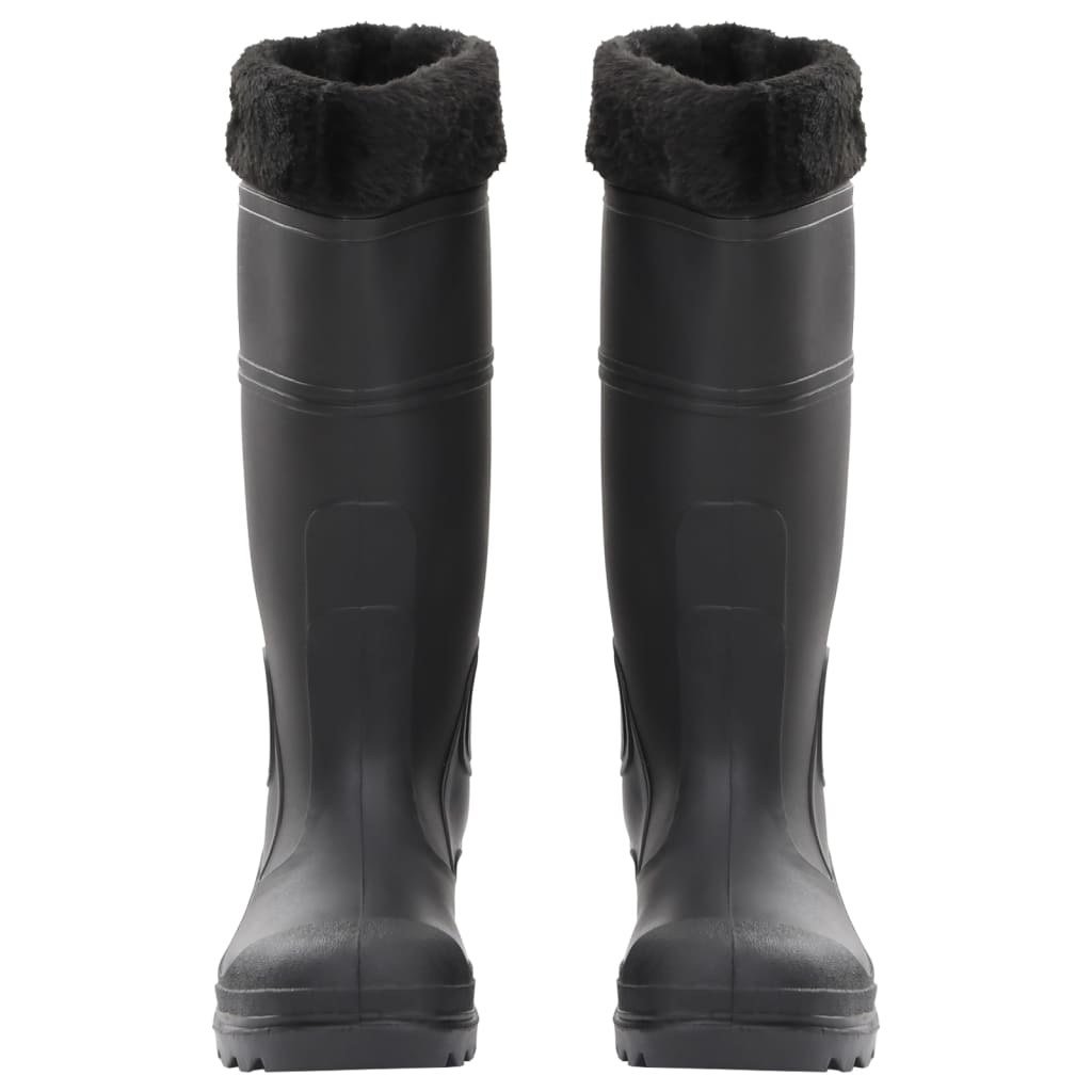 Botas de lluvia Vidaxl con calcetines extraíbles tamaño 40 PVC negro