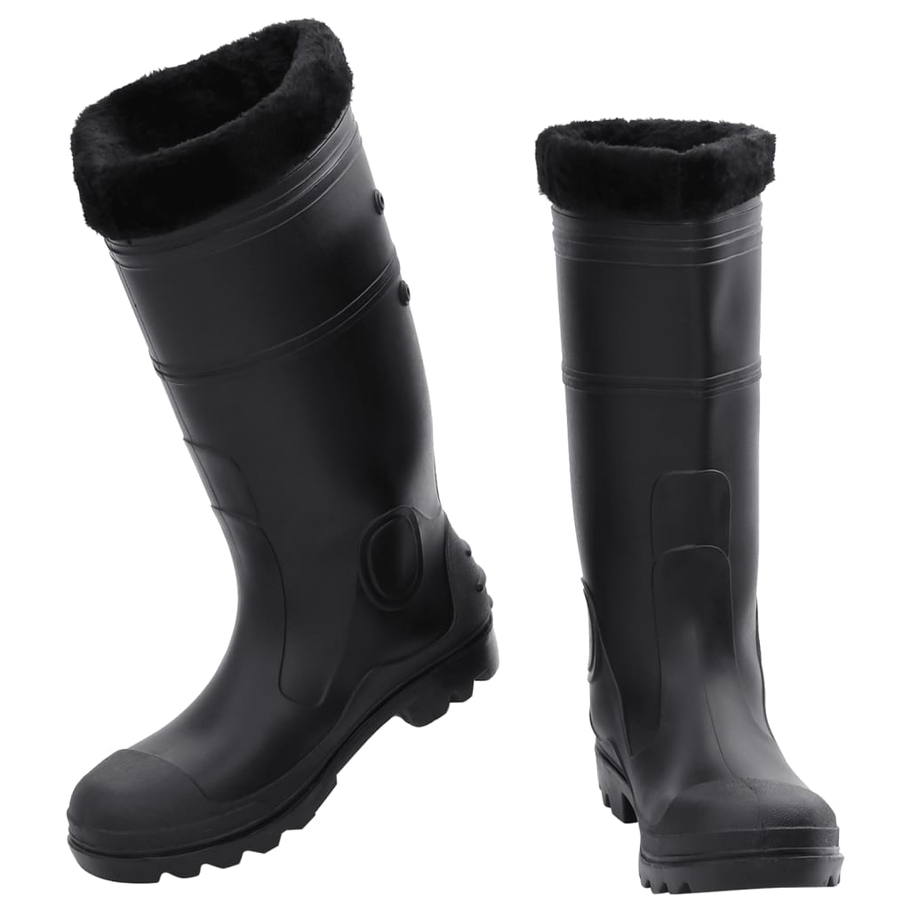 Vidaxl Rain boots with removable socks size 41 PVC Black