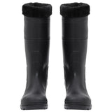 Vidaxl Rain boots with removable socks size 42 PVC Black