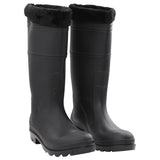 Vidaxl Rain boots with removable socks size 44 PVC Black