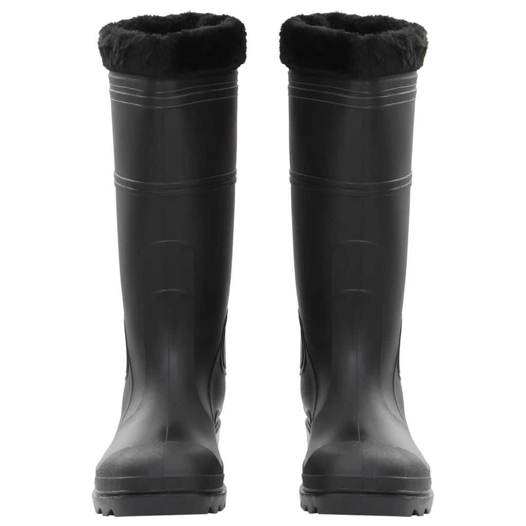 Vidaxl Rain boots with removable socks size 44 PVC Black