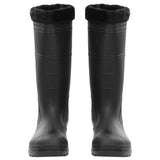 Vidaxl Rain boots with removable socks size 45 PVC Black