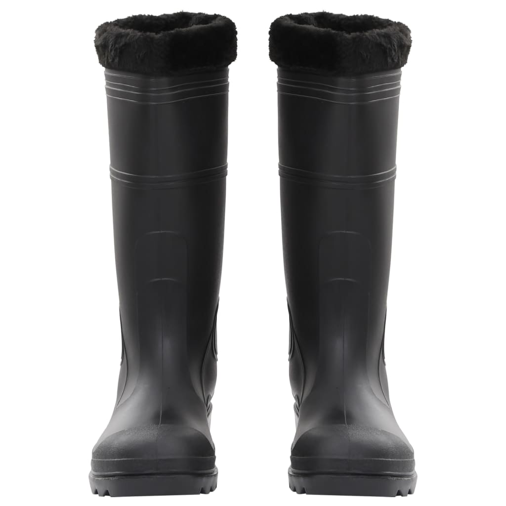 Vidaxl Rain boots with removable socks size 46 PVC Black