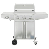 Vidaxl gas barbecue with 4 burners stainless steel silver colored