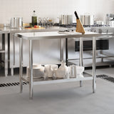 VIDAXL Cucina tavolo 110x55x85 cm in acciaio inossidabile