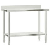 Vidaxl Kitchenwork Table med sprutskjerm 110x55x93 cm rustfritt stål