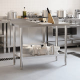 Vidaxl tavolo da cucina con schermata spruzzata 110x55x93 cm in acciaio inossidabile