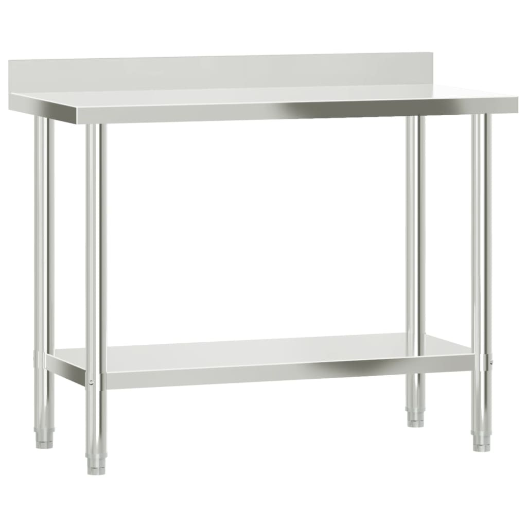 Vidaxl keukenwerktafel met spatscherm 110x55x93 cm roestvrij staal