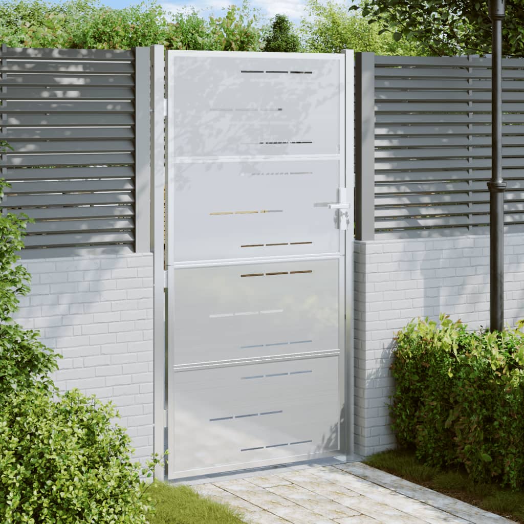 Vidaxl Garden Gate 100x200 cm rustfrit stål