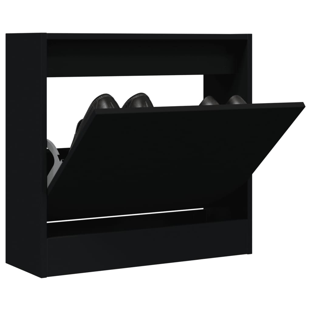 Vidaxl Shoe Cabinet 60x21x57 cm Property Wood Black