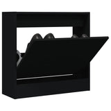 Gabinete de zapatos Vidaxl 60x21x57 CM Madera propiedad de negro