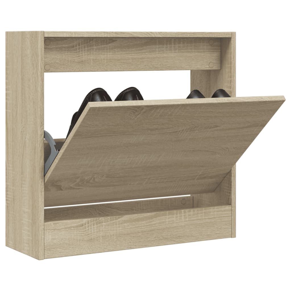 VIDAXL -Schuhschrank 60x21x57 cm Propertiertes Holz Sonoma Eiche gefärbt