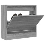 Gabinete de zapatos Vidaxl 60x21x57 CM Wood Grey Grey Oak Colored