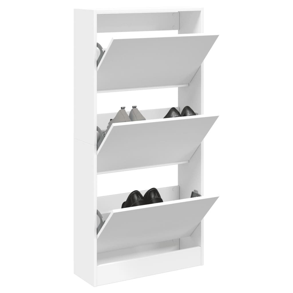 Vidaxl Shoe Cabinet 60x21x125,5 cm Property Wood White