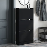 Vidaxl Shoe Cabinet 60x21x125,5 cm Property Wood Black