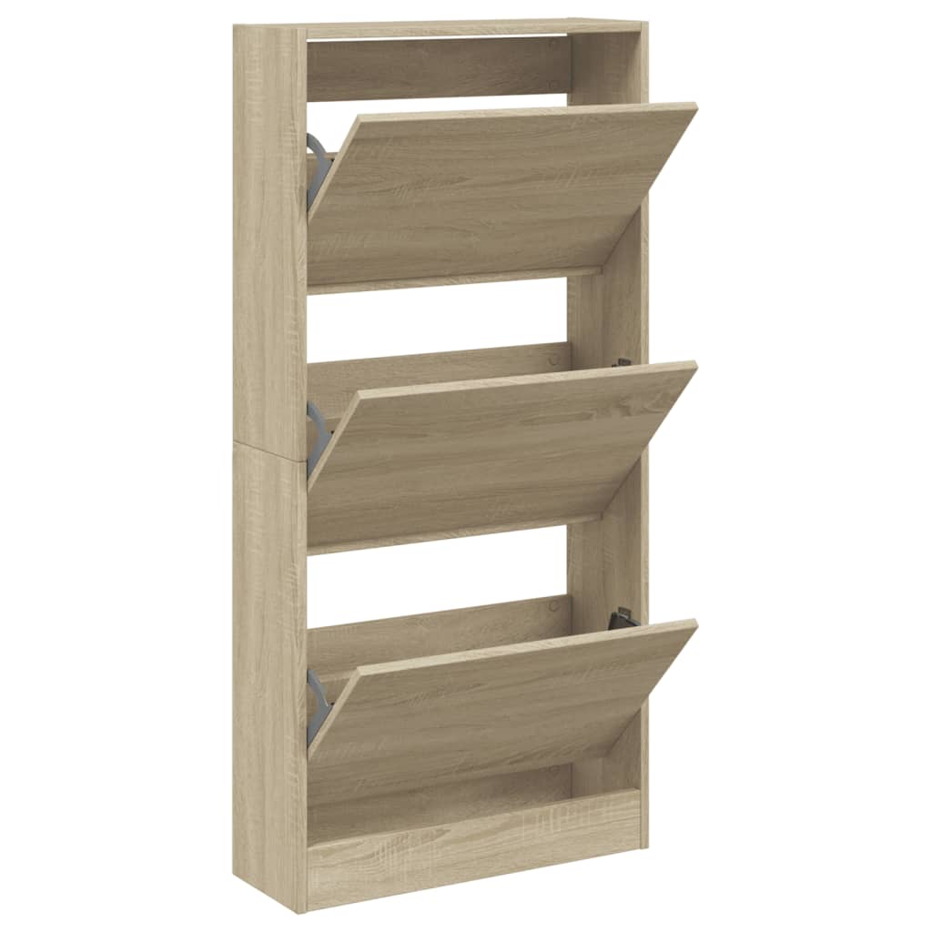 Vidaxl Schuhschrank 60x21x125,5 cm verarbeitetes Holz Sonoma Eichefarbe