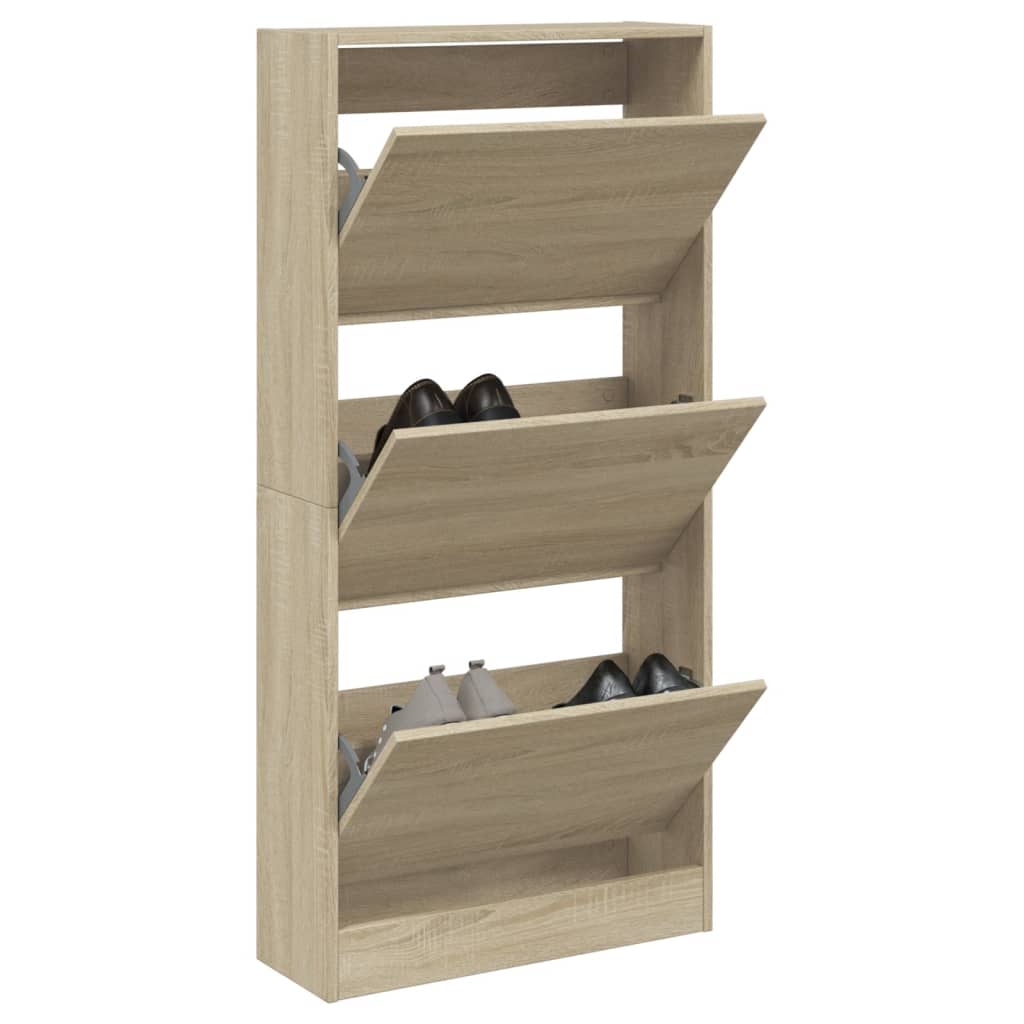 Vidaxl Schuhschrank 60x21x125,5 cm verarbeitetes Holz Sonoma Eichefarbe