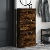 Vidaxl Cabinet da scarpe 60x21x125.5 cm Oak fumato in legno