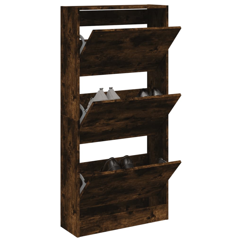 VidaXL shoe cabinet 60x21x125.5 cm Practled Wood Smoked Oak colored