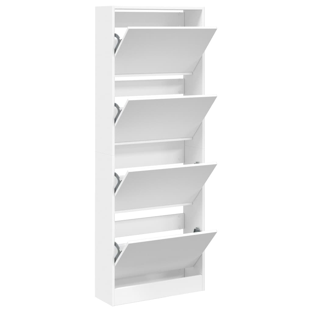 VidaXL Shoe cabinet 60x21x163.5 cm processed wood white