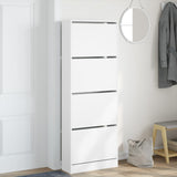 VidaXL Shoe cabinet 60x21x163.5 cm processed wood white