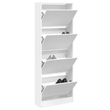 Vidaxl Shoe Cabinet 60x21x163,5 cm Forarbejdet træhvide