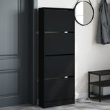 Vidaxl Shoe Cabinet 60x21x163,5 cm Property Wood Black