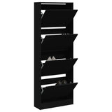 Vidaxl Shoe Cabinet 60x21x163,5 cm Property Wood Black