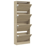 VidaXL shoe cabinet 60x21x163.5 cm processed wood sonoma oak colored