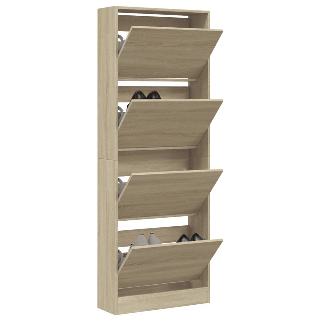 Vidaxl Shoe Cabinet 60x21x163,5 cm forarbejdet træ sonoma eg farvet