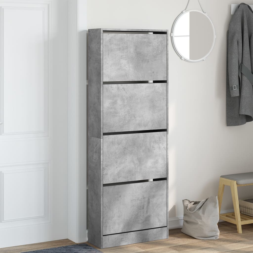 VidaXL shoe cabinet 60x21x163.5 cm processed wood concrete price