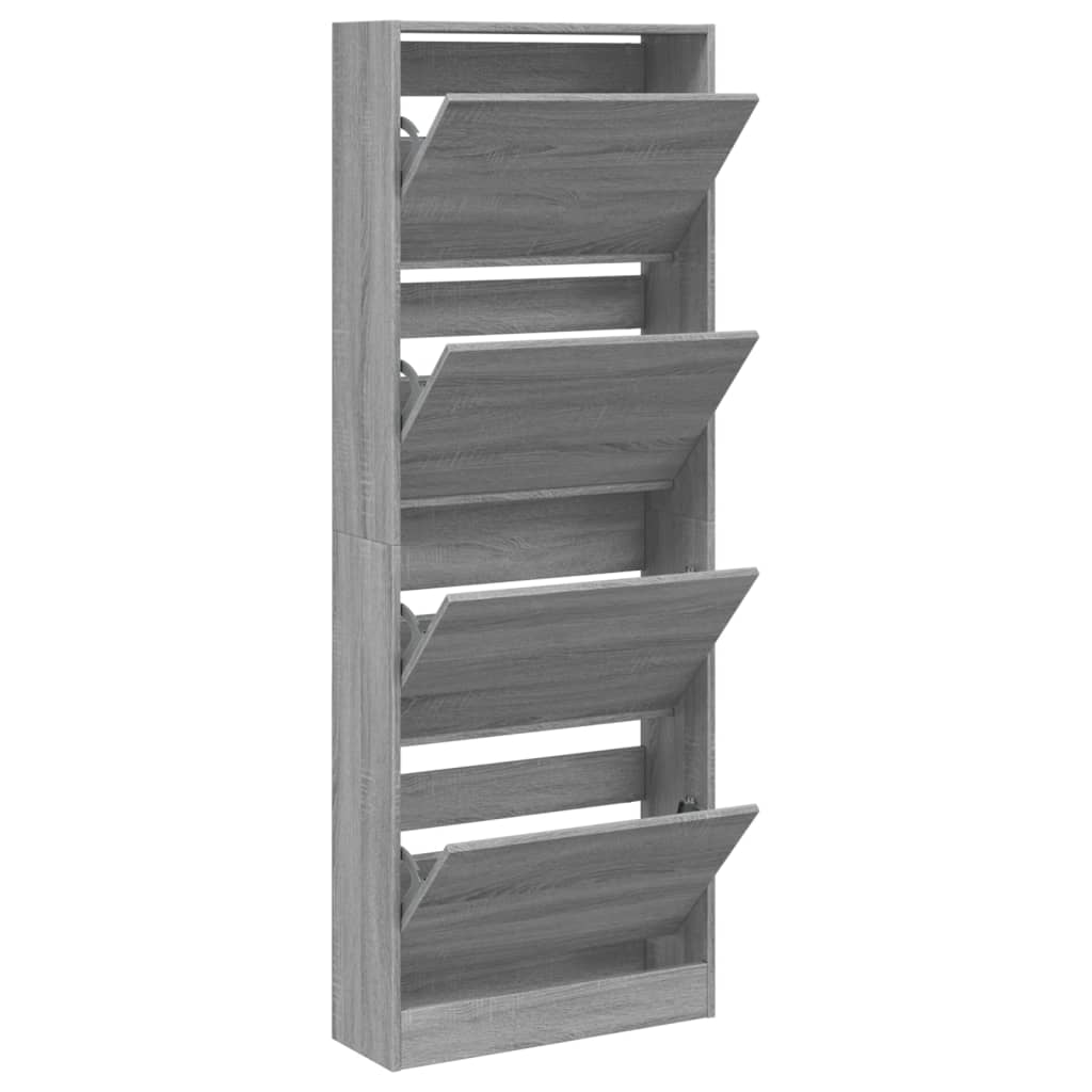 Vidaxl Shoe cabinet 60x21x163.5 cm Properted Wood Gray Sonoma Oak