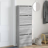 Armoire à chaussures Vidaxl 60x21x163.5 cm en bois de bois de chêne sonoma gris sonoma