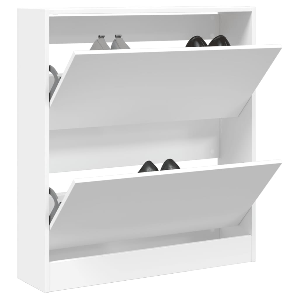 Vidaxl Shoe Cabinet 80x21x87,5 cm Forarbejdet træhvide