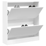 Vidaxl Shoe Cabinet 80x21x87,5 cm Forarbejdet træhvide