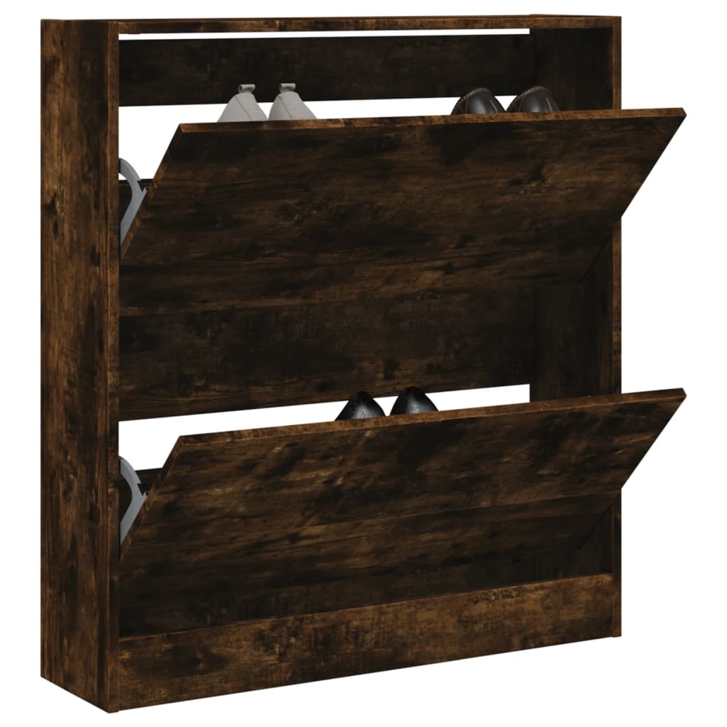 VidaXL shoe cabinet 80x21x87.5 cm processed wood Bloked oak colored